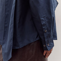 Silk Blend Tie-Neck Blouse, Navy