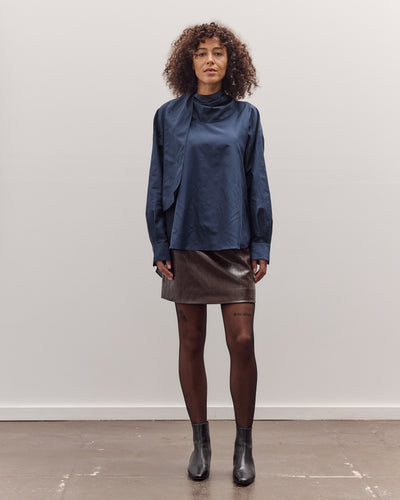 Faux Leather Mini Skirt, Brown