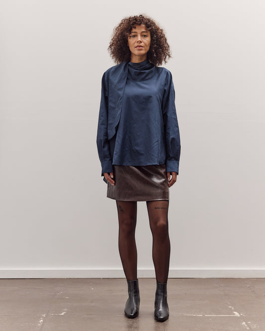 Faux Leather Mini Skirt, Brown