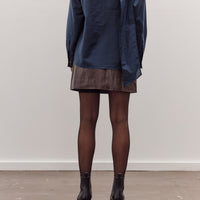 Faux Leather Mini Skirt, Brown