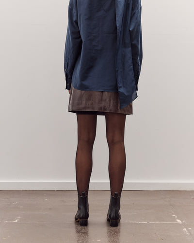 Faux Leather Mini Skirt, Brown
