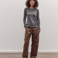 Wool Tencel Crew Neck Top, Heather Gray