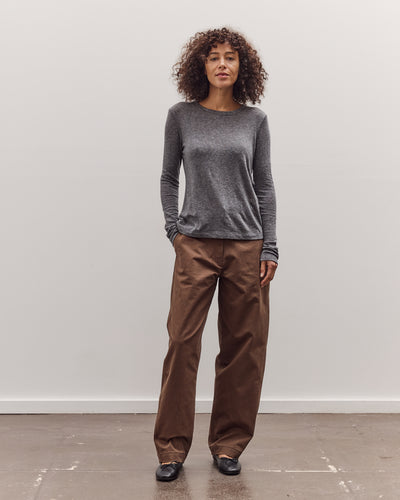 Wool Tencel Crew Neck Top, Heather Gray