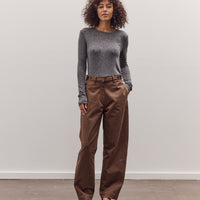 Wool Tencel Crew Neck Top, Heather Gray