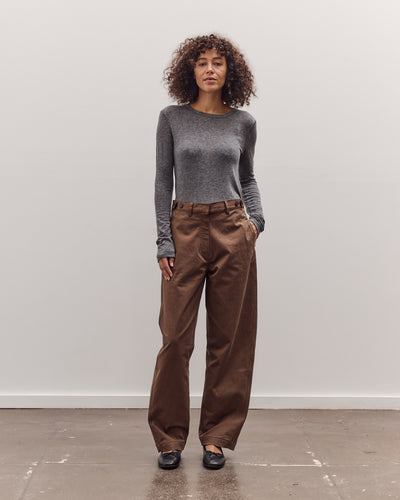 Wool Tencel Crew Neck Top, Heather Gray