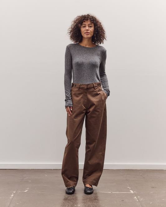 Wool Tencel Crew Neck Top, Heather Gray
