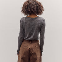 Wool Tencel Crew Neck Top, Heather Gray