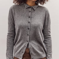 Mock Neck Cardigan, Gray