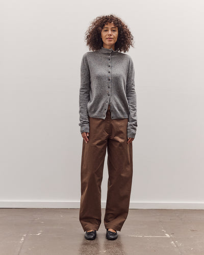 Cotton Barrel-Leg Pants, Brown