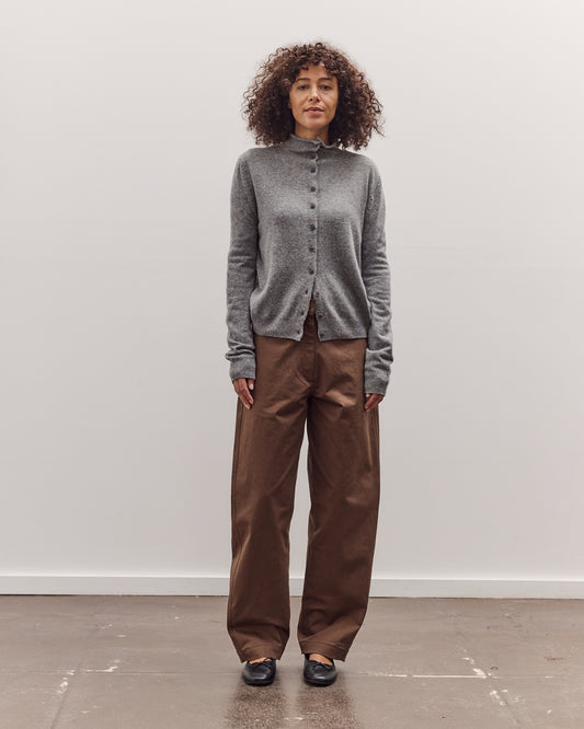 Cotton Barrel-Leg Pants, Brown