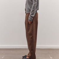 Cotton Barrel-Leg Pants, Brown