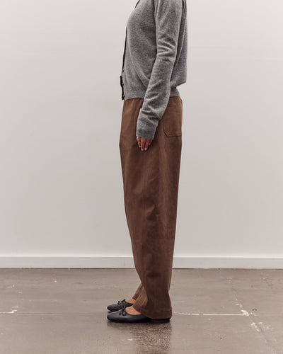 Cotton Barrel-Leg Pants, Brown