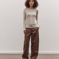 Wool Tencel Crew Neck Top, Ivory