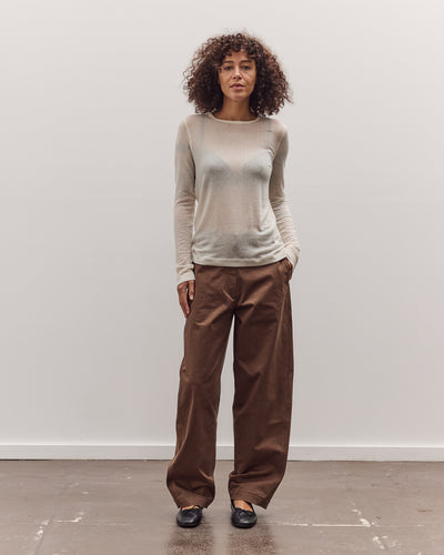 Wool Tencel Crew Neck Top, Ivory