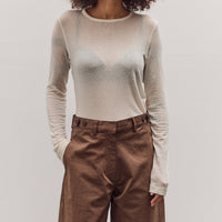 Wool Tencel Crew Neck Top, Ivory