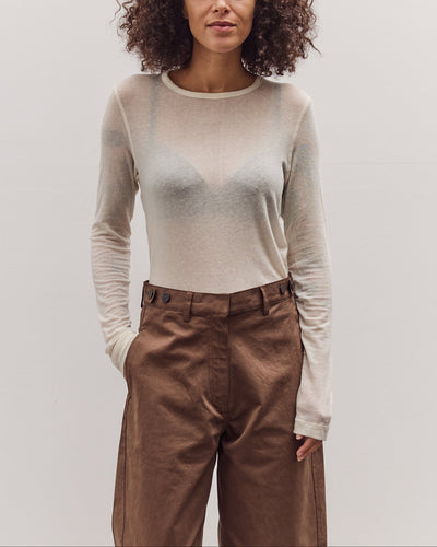 Wool Tencel Crew Neck Top, Ivory