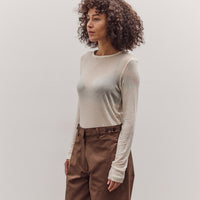 Wool Tencel Crew Neck Top, Ivory