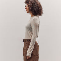 Wool Tencel Crew Neck Top, Ivory