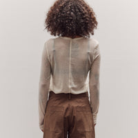 Wool Tencel Crew Neck Top, Ivory