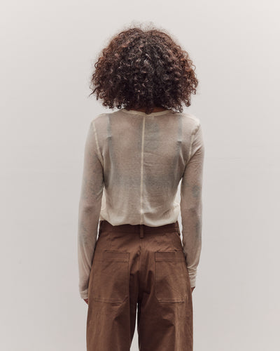 Wool Tencel Crew Neck Top, Ivory