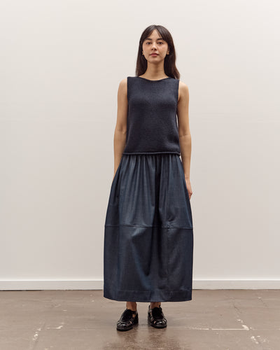 Mijeong Park Denim Balloon Midi Skirt, Navy