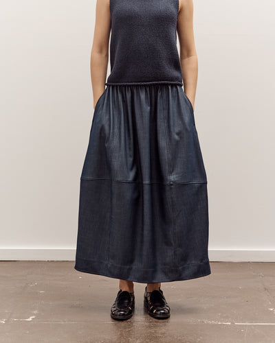 Mijeong Park Denim Balloon Midi Skirt, Navy