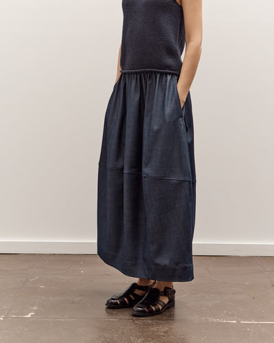 Mijeong Park Denim Balloon Midi Skirt, Navy