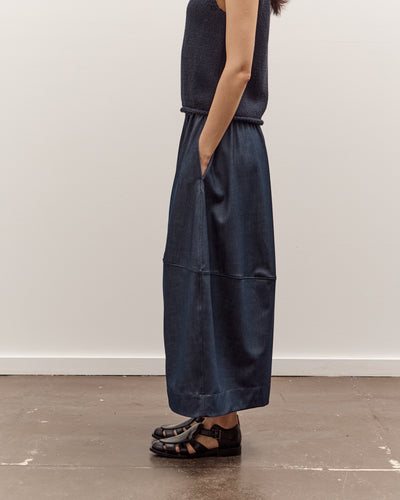 Mijeong Park Denim Balloon Midi Skirt, Navy