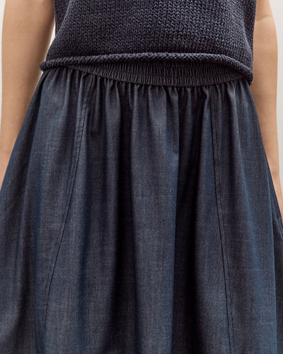 Mijeong Park Denim Balloon Midi Skirt, Navy