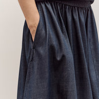 Mijeong Park Denim Balloon Midi Skirt, Navy