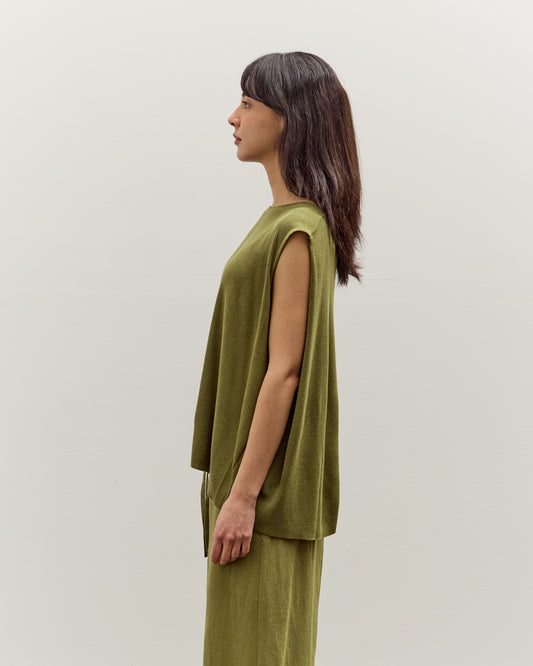Mijeong Park Drape Back Knit Top, Green