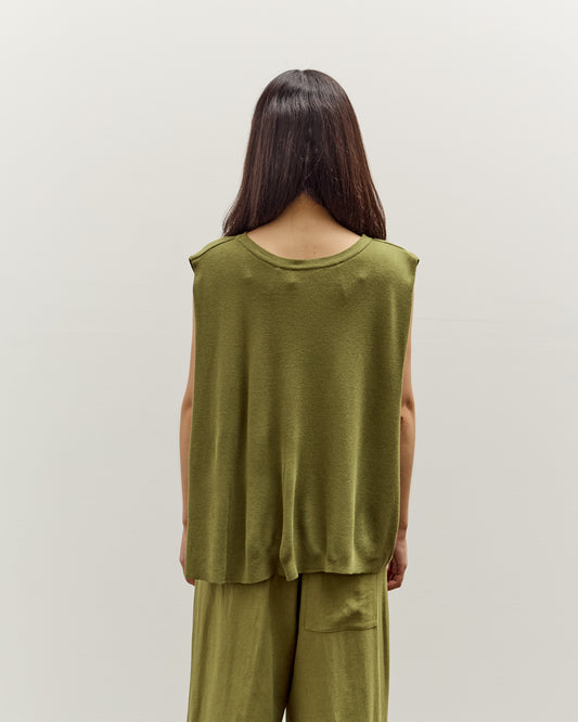 Mijeong Park Drape Back Knit Top, Green