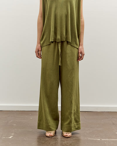 Mijeong Park Linen Blend Cropped Pants, Green