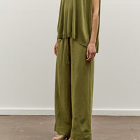 Mijeong Park Linen Blend Cropped Pants, Green