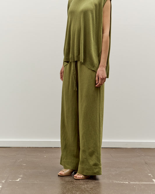 Mijeong Park Linen Blend Cropped Pants, Green