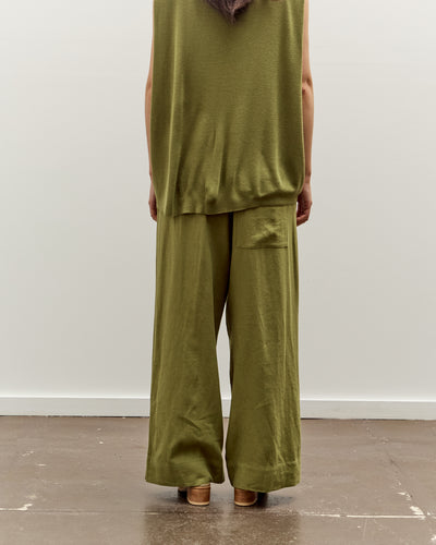 Mijeong Park Linen Blend Cropped Pants, Green