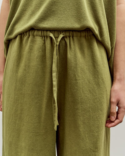 Mijeong Park Linen Blend Cropped Pants, Green