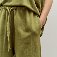 Mijeong Park Linen Blend Cropped Pants, Green