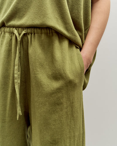 Mijeong Park Linen Blend Cropped Pants, Green