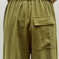 Mijeong Park Linen Blend Cropped Pants, Green