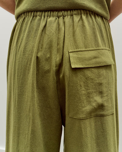Mijeong Park Linen Blend Cropped Pants, Green