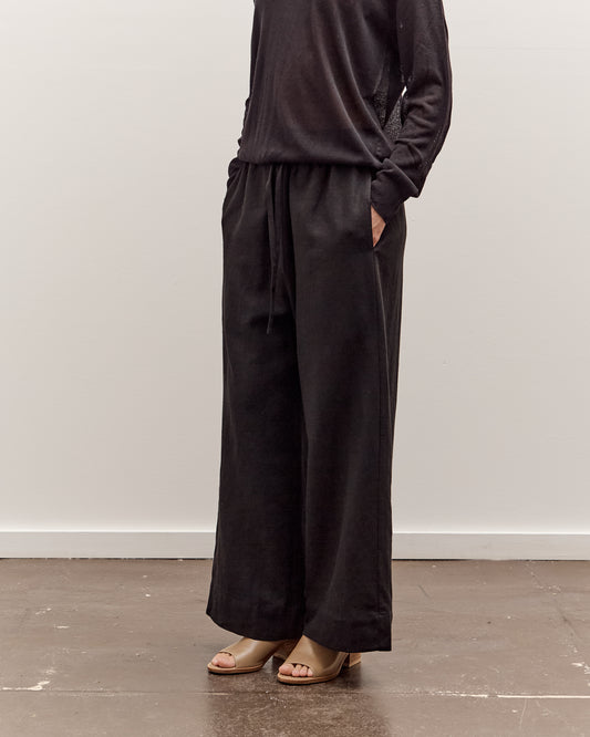 Mijeong Park Linen Blend Cropped Pants, Black