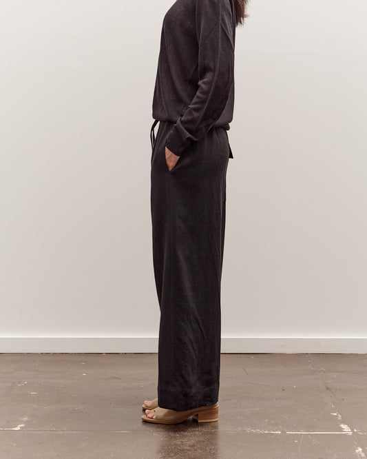 Mijeong Park Linen Blend Cropped Pants, Black
