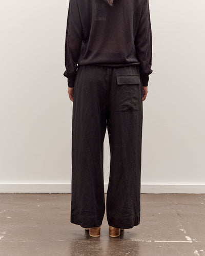 Mijeong Park Linen Blend Cropped Pants, Black