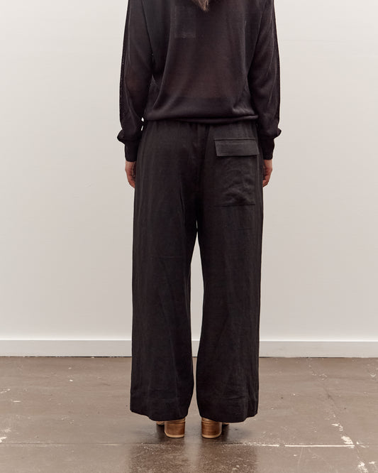 Mijeong Park Linen Blend Cropped Pants, Black