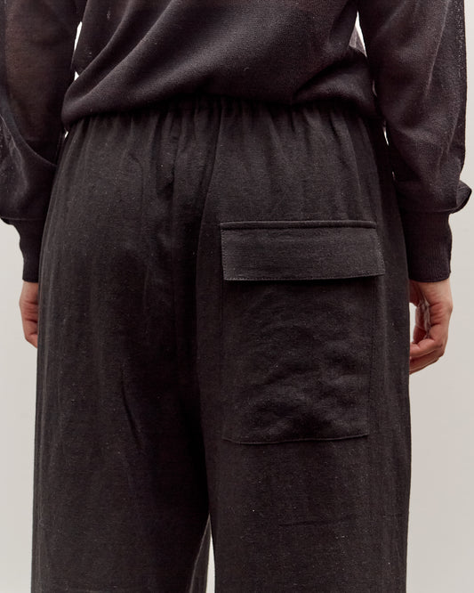 Mijeong Park Linen Blend Cropped Pants, Black
