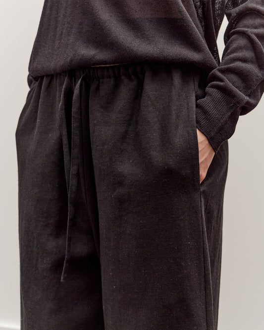 Mijeong Park Linen Blend Cropped Pants, Black
