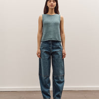 Mijeong Park Barrel Leg Patch Denim, Blue