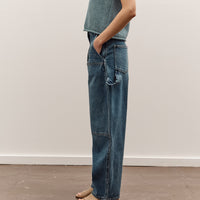 Mijeong Park Barrel Leg Patch Denim, Blue