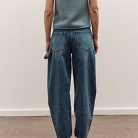 Mijeong Park Barrel Leg Patch Denim, Blue